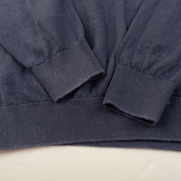 Lacoste Sweater Men’s L Navy V-Neck Classic Fit Cotton Timeless Knitwear Logo - Picture 8 of 8